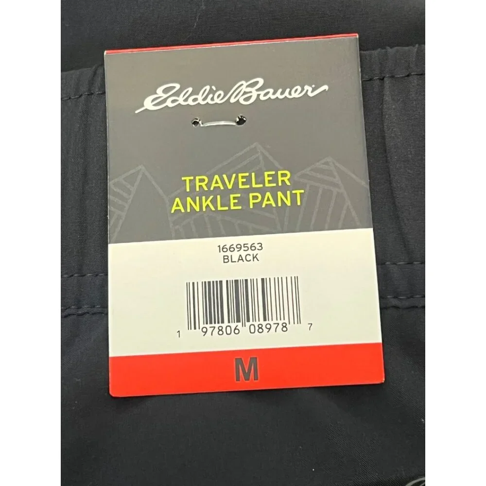 NWT Eddie Bauer Traveler Ankle pant stretch UPF 50+ lightweight black Medium - Picture 5 of 10
